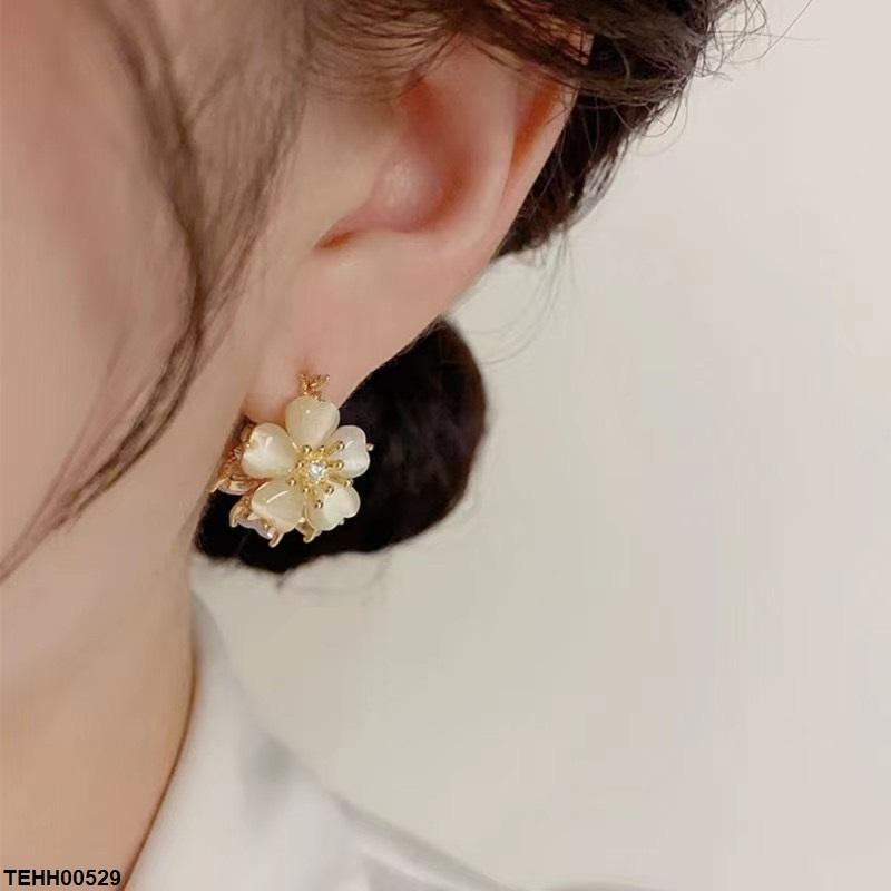 TEHH00529 YHC Heart Flower Hoops Pair - TEHH