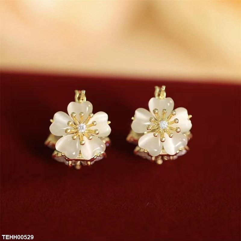 TEHH00529 YHC Heart Flower Hoops Pair - TEHH