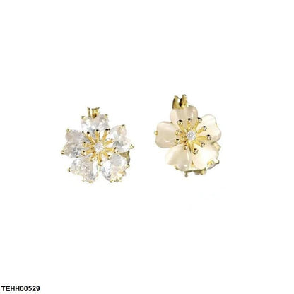 TEHH00529 YHC Heart Flower Hoops Pair - TEHH