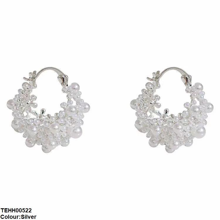 TEHH00522  YHC Round Pearl Hoops Pair - TEHH