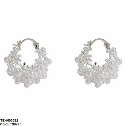 TEHH00522  YHC Round Pearl Hoops Pair - TEHH