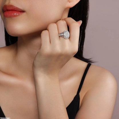 TRSH00881 KYC Oval ZIRCON Stone Ring - TRSH