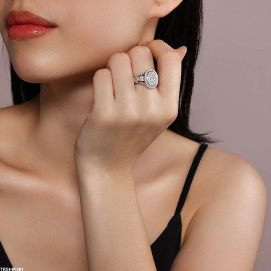 TRSH00881 KYC Oval ZIRCON Stone Ring - TRSH