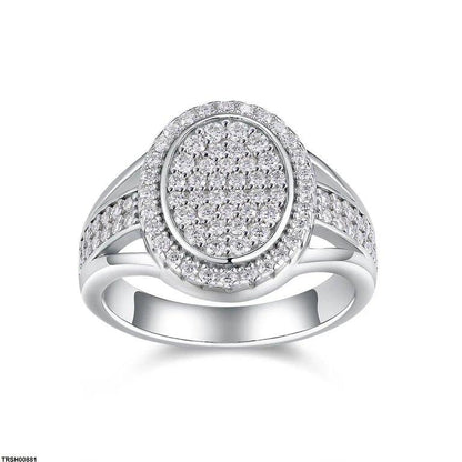 TRSH00881 KYC Oval ZIRCON Stone Ring - TRSH