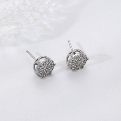 TETH00514 WKO Halo Crystal ZIRCON Stainless Steel Tops Pair - TETH