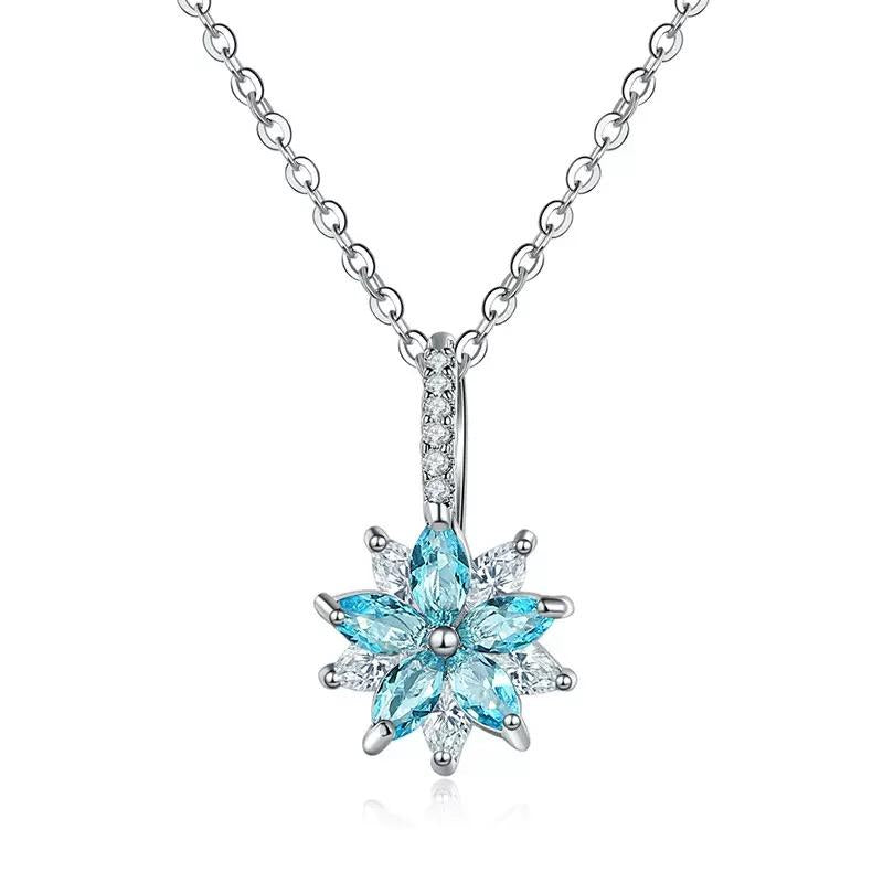TPSH00948 WKO Stainless Steel Marquise Flower Zircon Pendant - TPSH