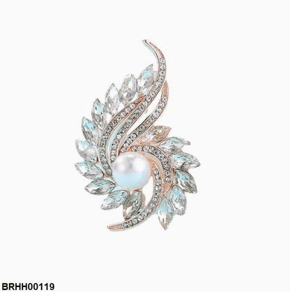 BRHH00119 XST Pearl Rhinestone Zircon Broach - BRHH