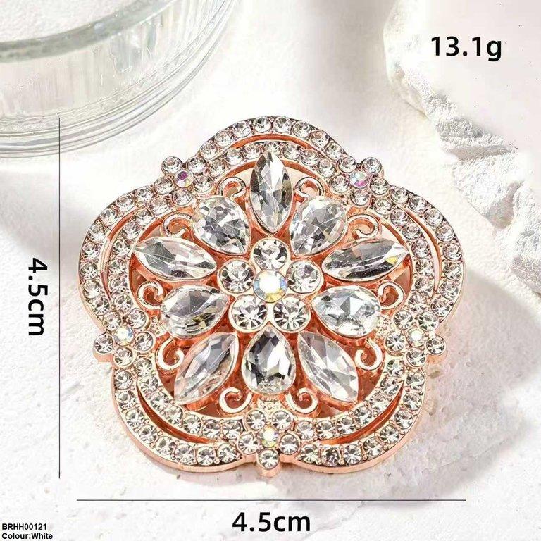 BRHH00121 XST Floral Flower Zircon Broach - BRHH