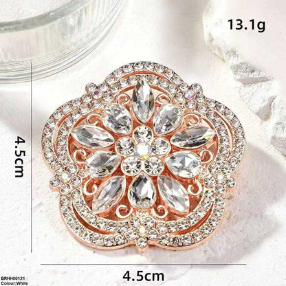 BRHH00121 XST Floral Flower Zircon Broach - BRHH