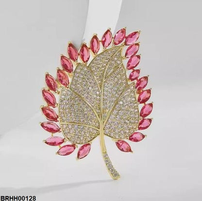 BRHH00128 XST Maple Leaf Zircon Broach - BRHH