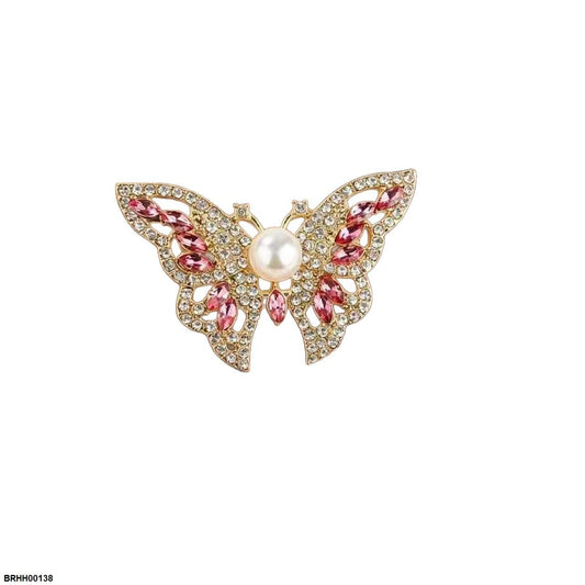 BRHH00138 XST Pearl Butterfly Zircon Broach - BRHH