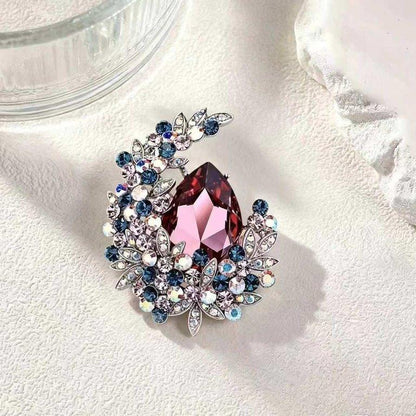 BRHH00139 XST Tear Flower Zircon Broach - BRHH