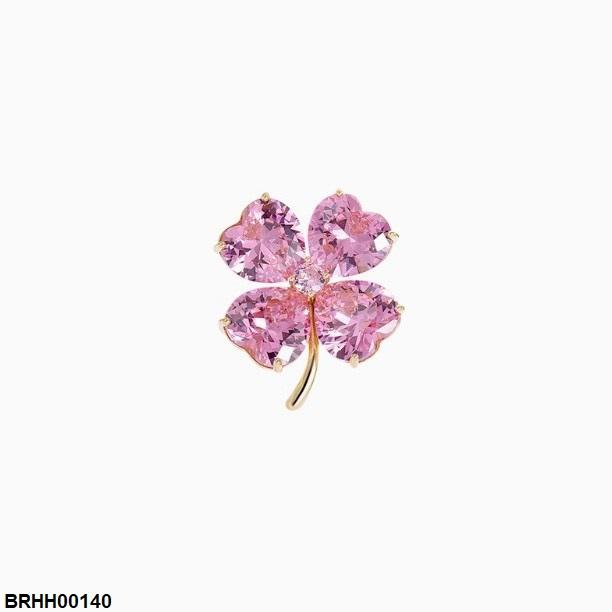 BRHH00140 XST Heart Flower Zircon Broach - BRHH