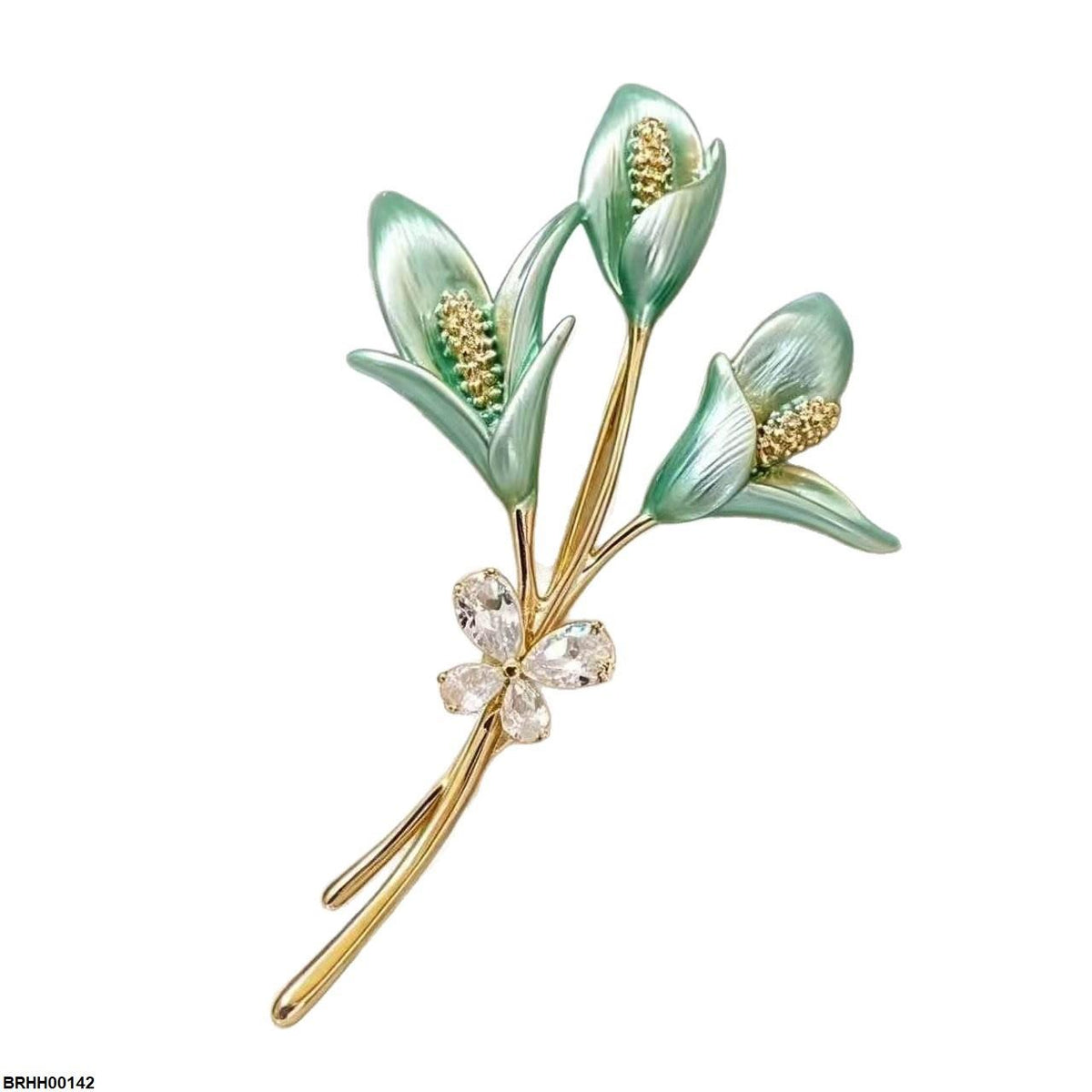 BRHH00142 XST Lily Flower Bouquet Broach - BRHH