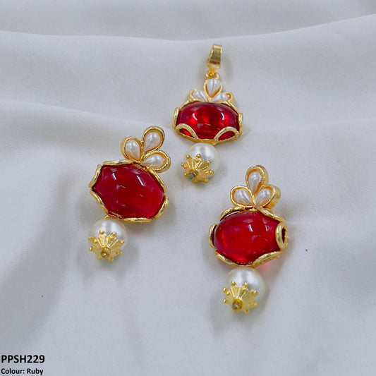 PPSH229 SDQ Tear Oval Pendant Set