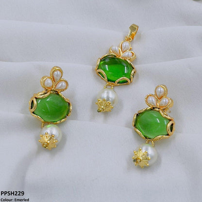 PPSH229 SDQ Tear Oval Pendant Set