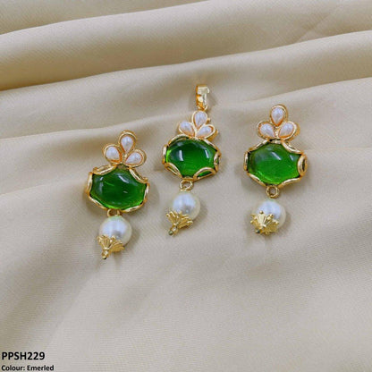 PPSH229 SDQ Tear Oval Pendant Set