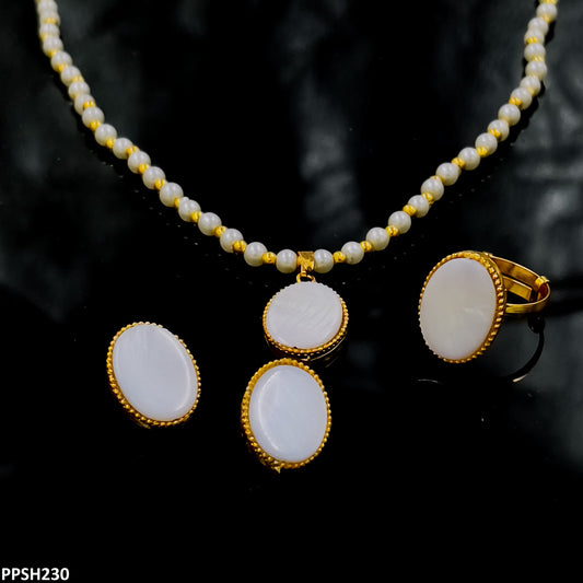 PPSH230 FRN Pearl Oval Pendant Set