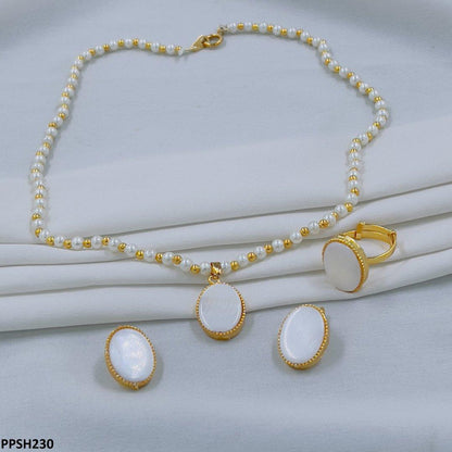 PPSH230 FRN Pearl Oval Pendant Set