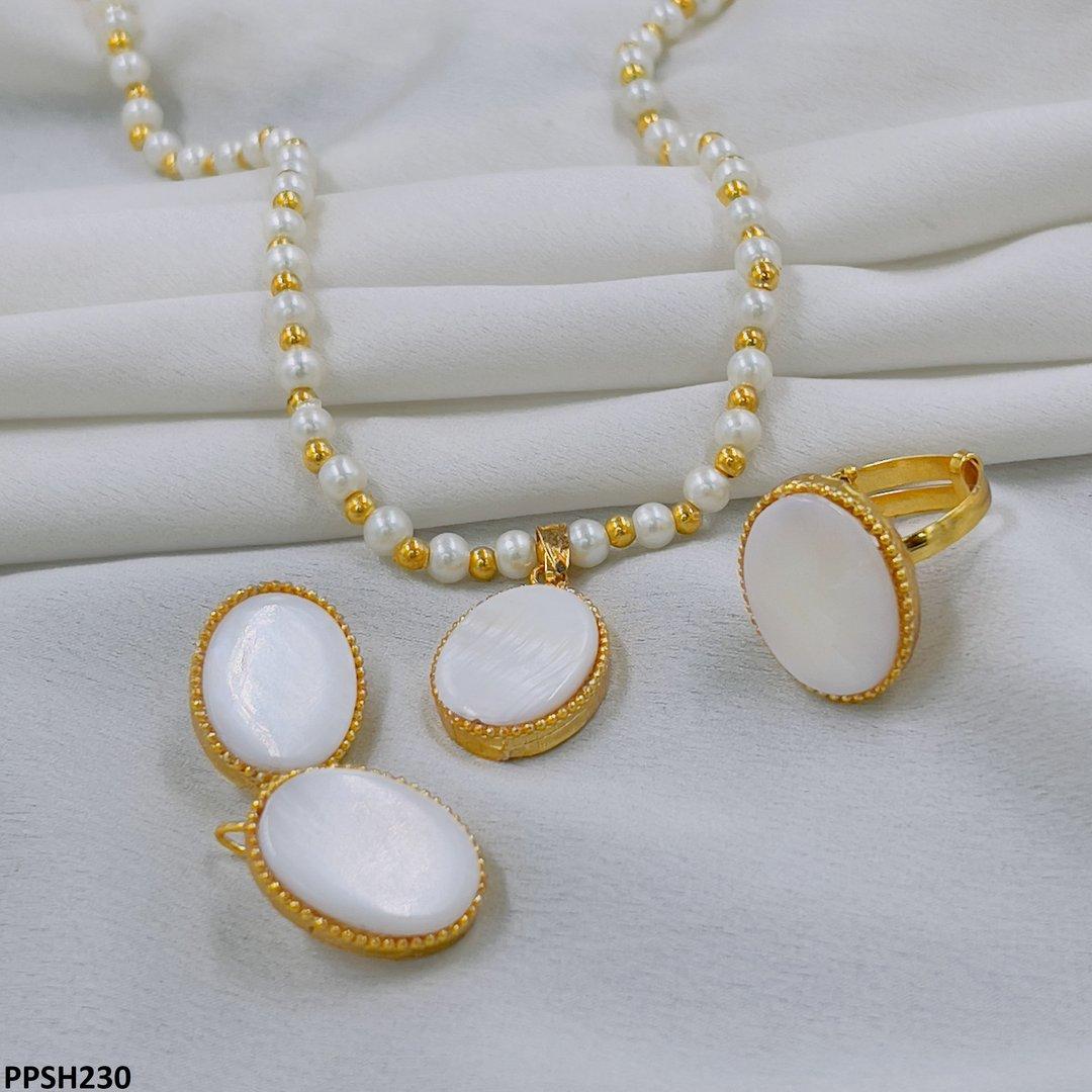 PPSH230 FRN Pearl Oval Pendant Set