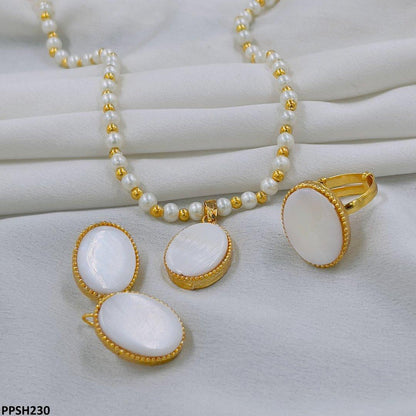 PPSH230 FRN Pearl Oval Pendant Set