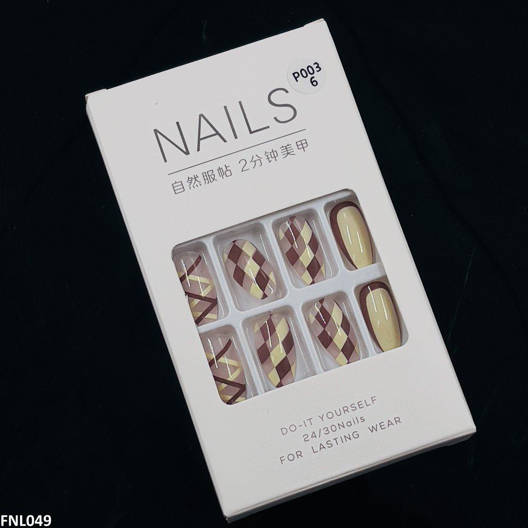 FNL049 PNA Short Coffin Nail Set 24Pcs