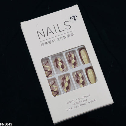 FNL049 PNA Short Coffin Nail Set 24Pcs