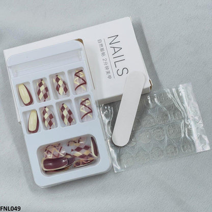 FNL049 PNA Short Coffin Nail Set 24Pcs