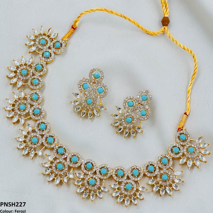 PNSH227 SDQ Round Pear Necklace Set