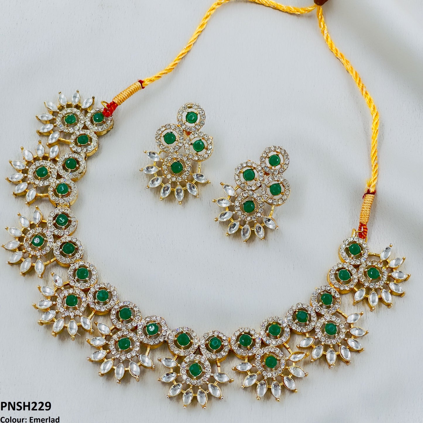 PNSH227 SDQ Round Pear Necklace Set