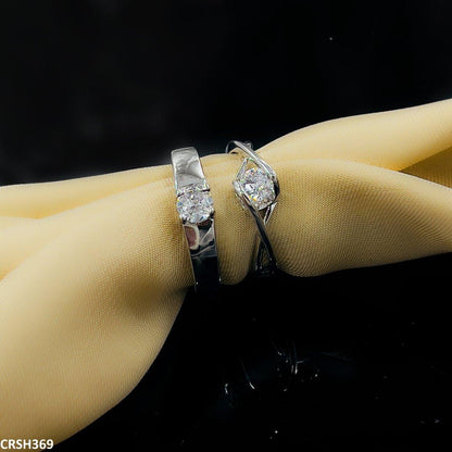 CRSH369 ZFQ Heart Couple Rings Adjustable