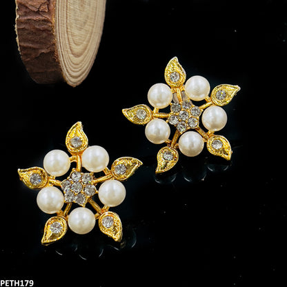 PETH179 SDQ Pearl Flower Tops Pair