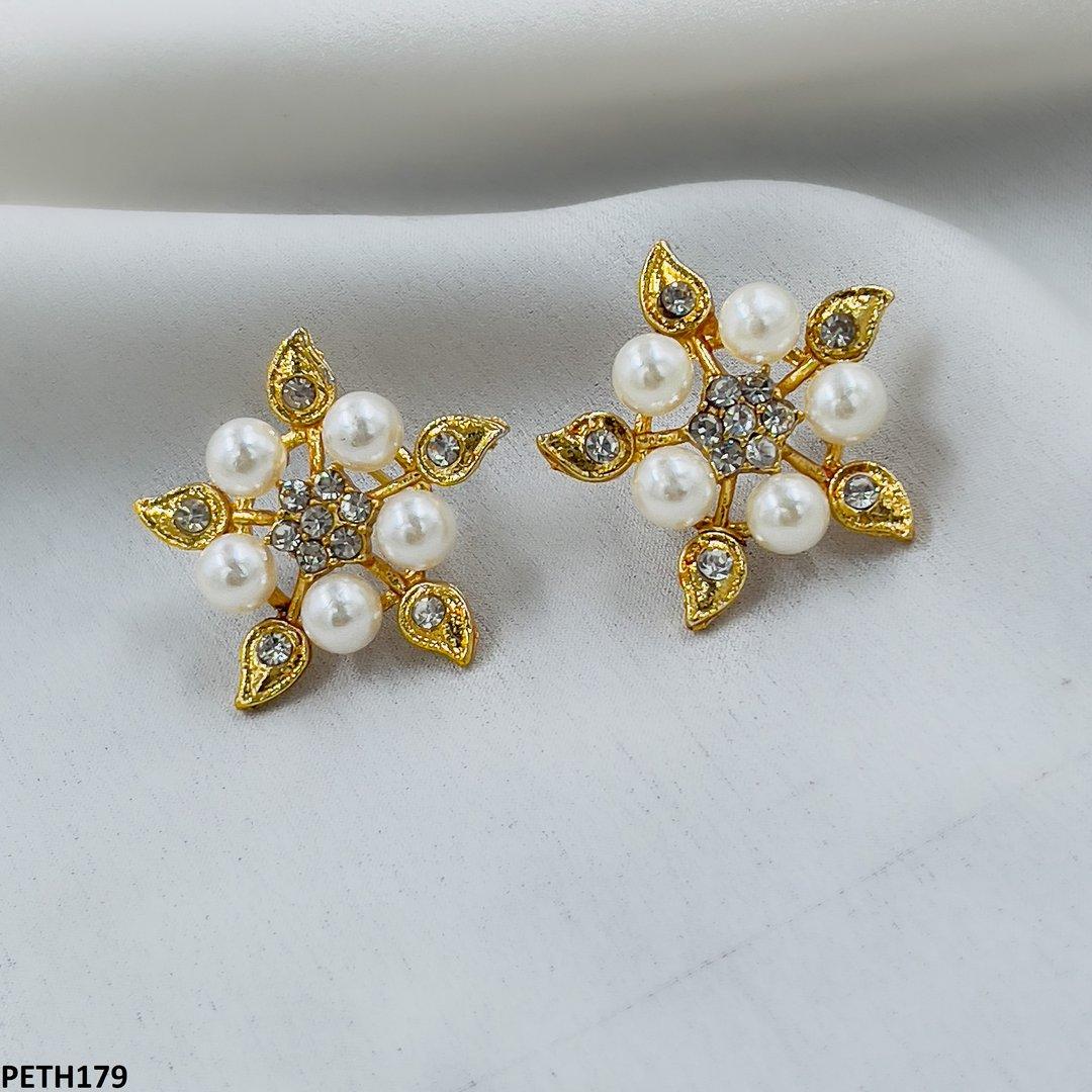 PETH179 SDQ Pearl Flower Tops Pair