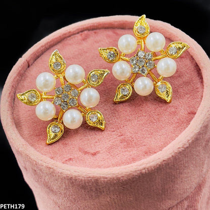 PETH179 SDQ Pearl Flower Tops Pair