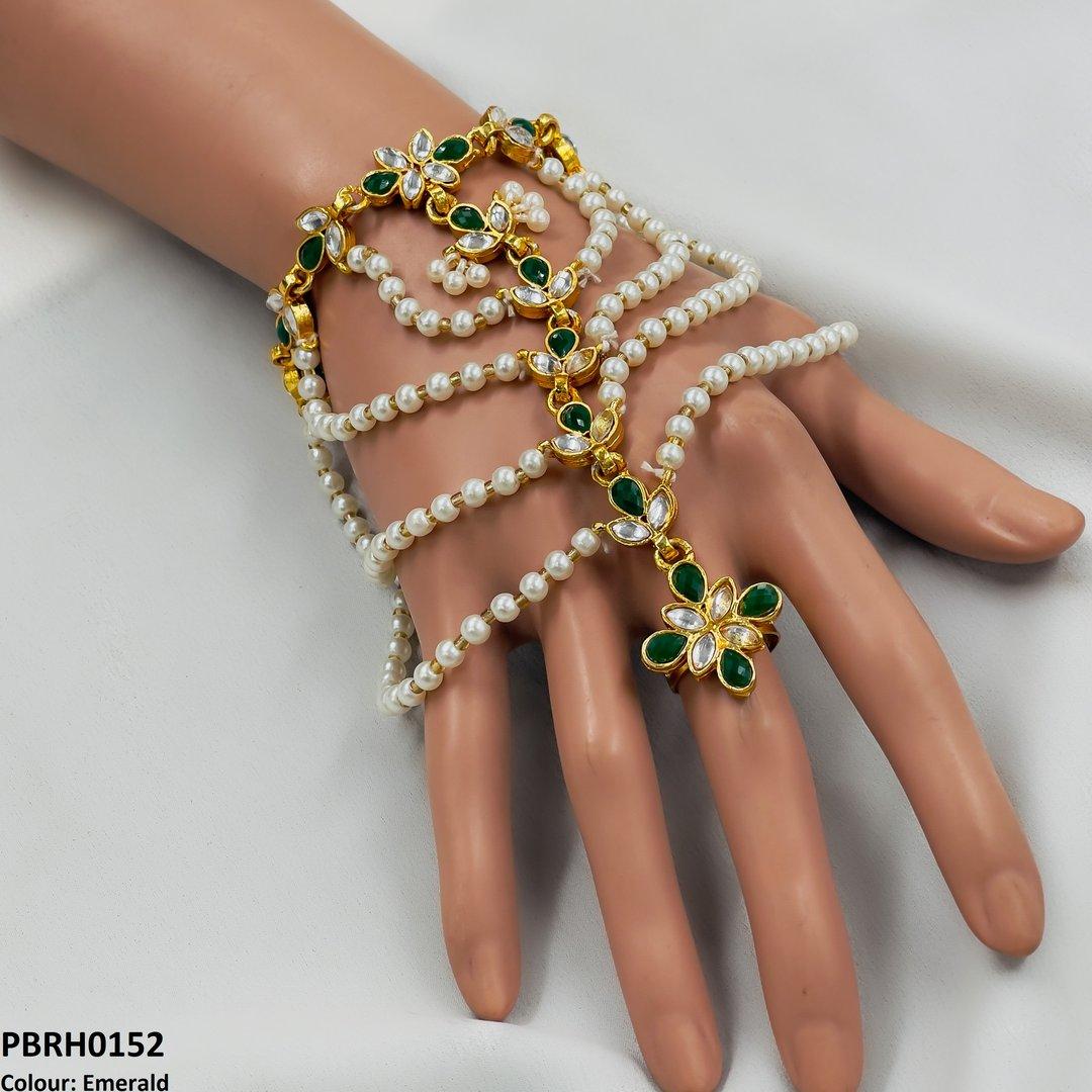 PBRH152 SDQ Pearl Flower Angla Bracelet Adjustable