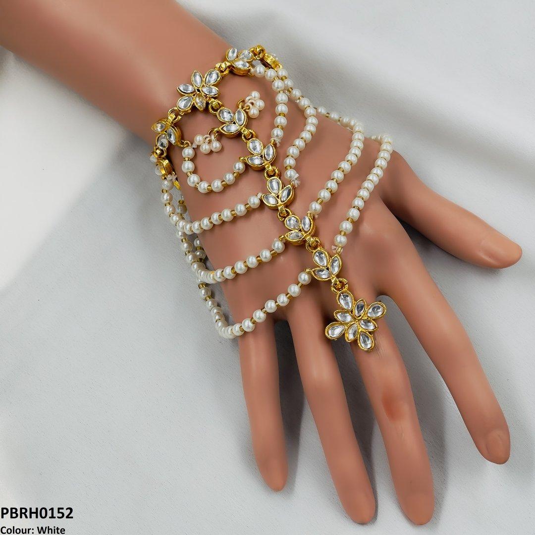 PBRH152 SDQ Pearl Flower Angla Bracelet Adjustable