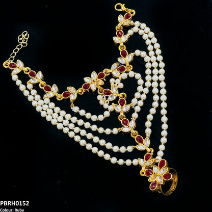 PBRH152 SDQ Pearl Flower Angla Bracelet Adjustable