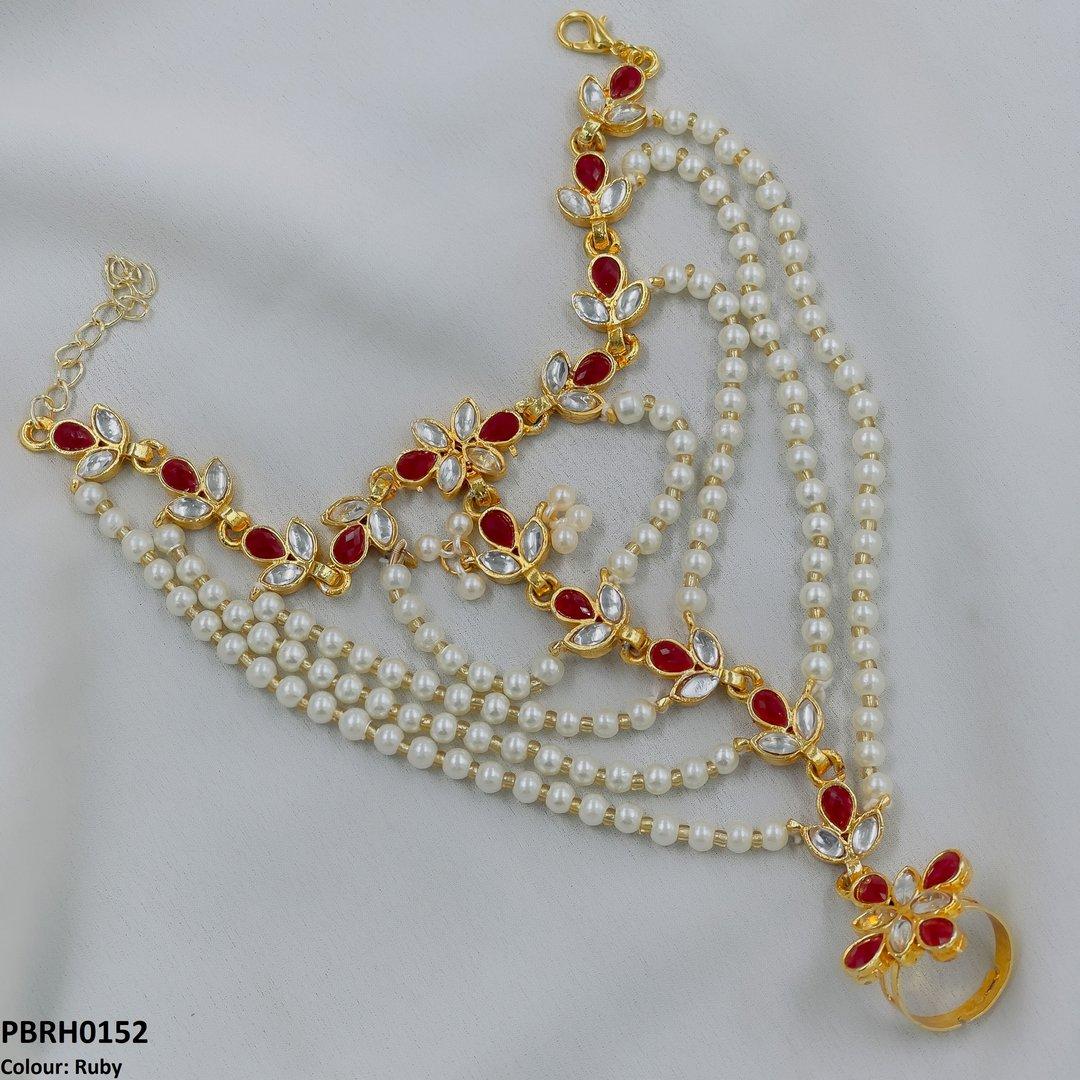 PBRH152 SDQ Pearl Flower Angla Bracelet Adjustable