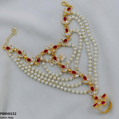 PBRH152 SDQ Pearl Flower Angla Bracelet Adjustable