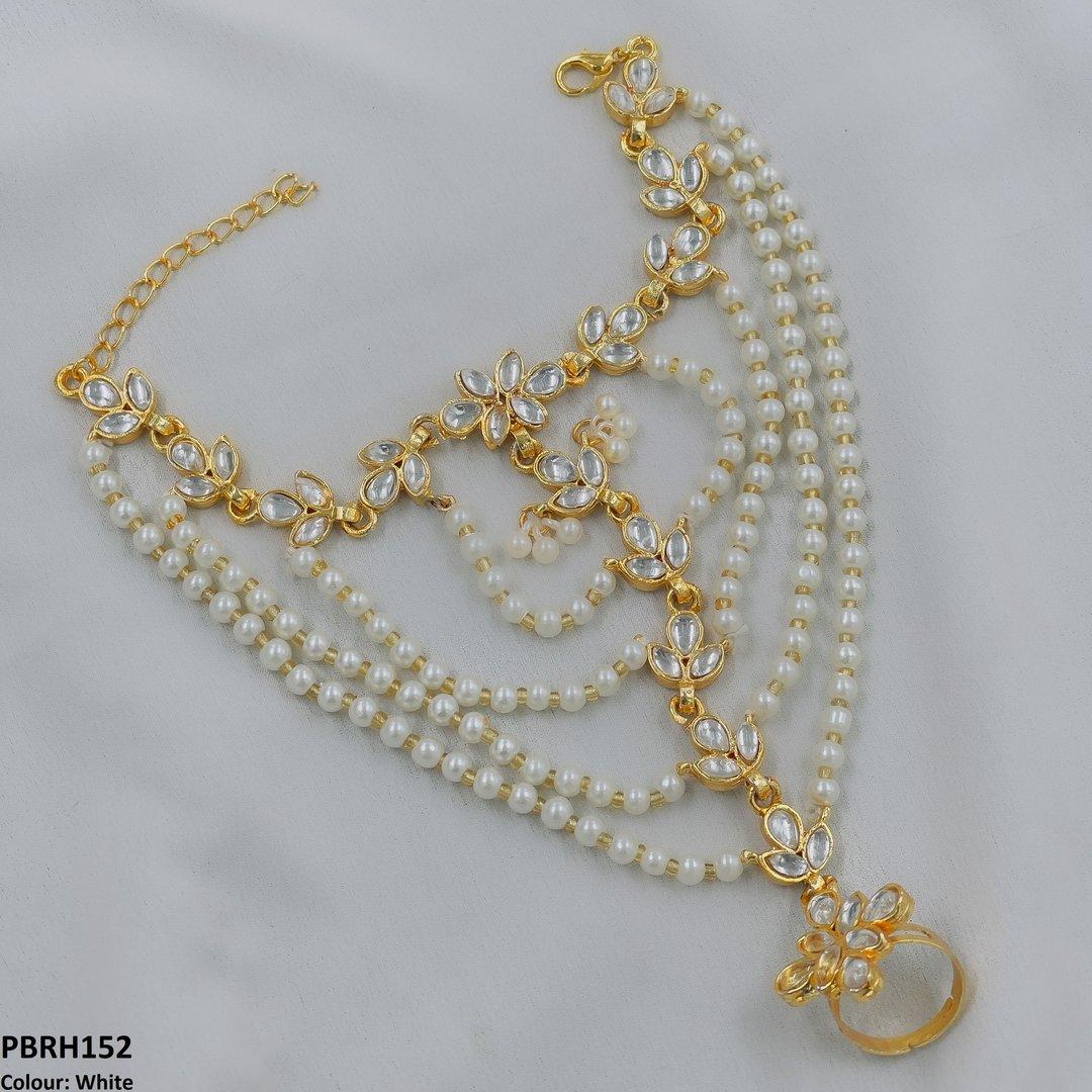 PBRH152 SDQ Pearl Flower Angla Bracelet Adjustable