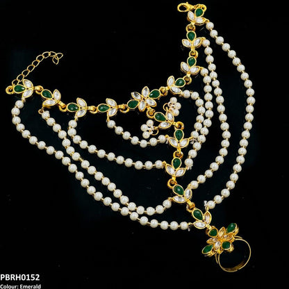 PBRH152 SDQ Pearl Flower Angla Bracelet Adjustable