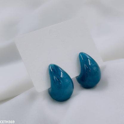 CETH639 BTO Blue Curved Stud Tops Pair