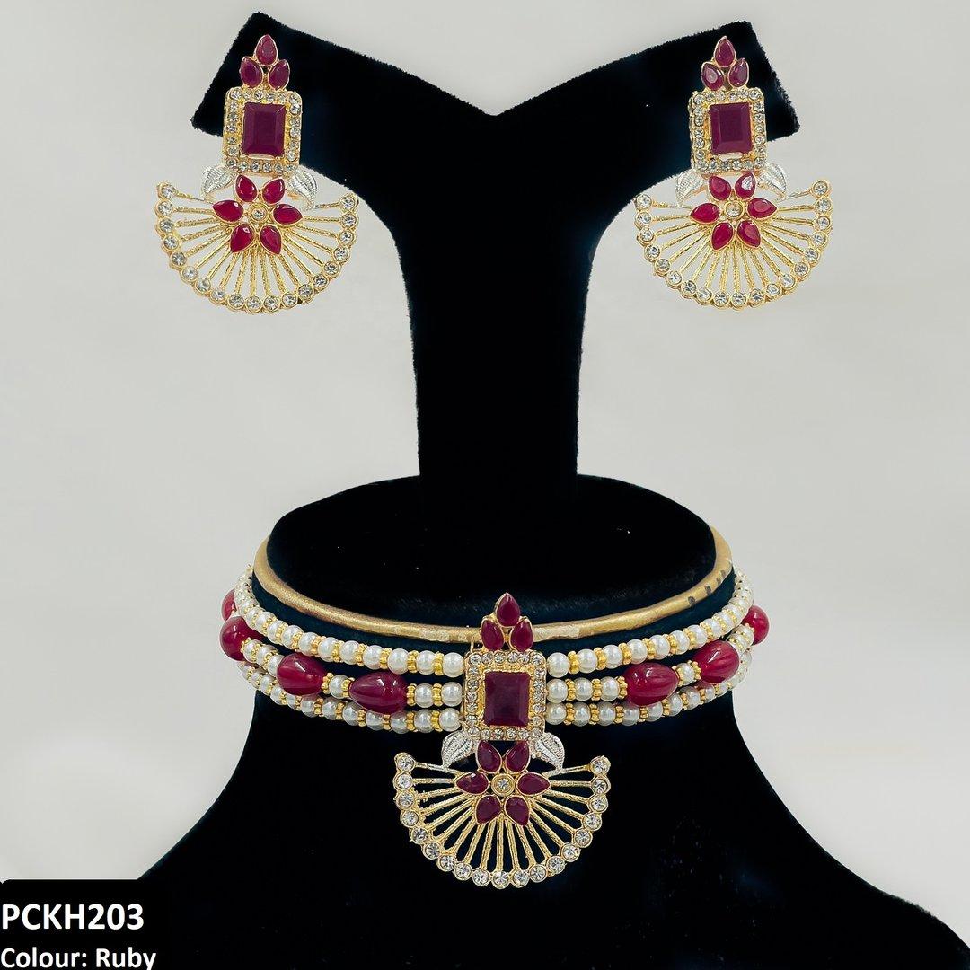 PCKH203 SDQ Square Flower Choker Set