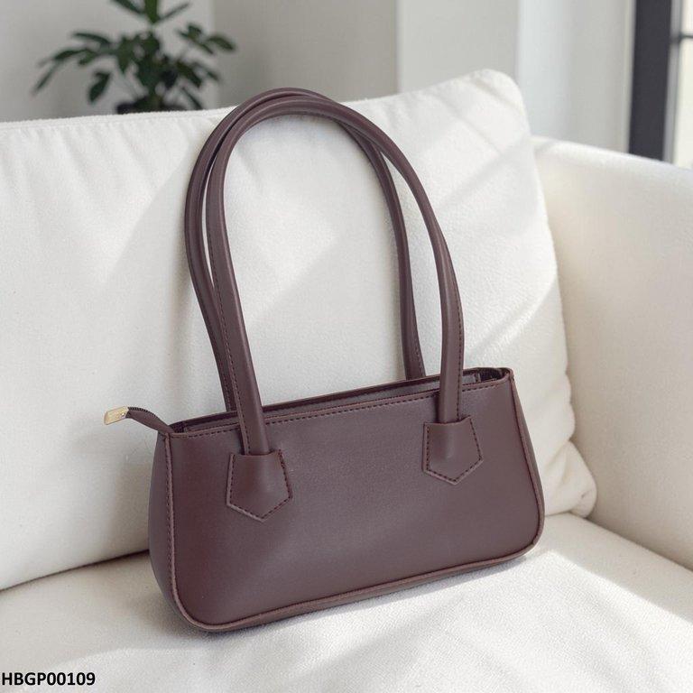 HBGP00109 Trendy Armpit Ladies Hand Bag - Dark Brown - HBGP