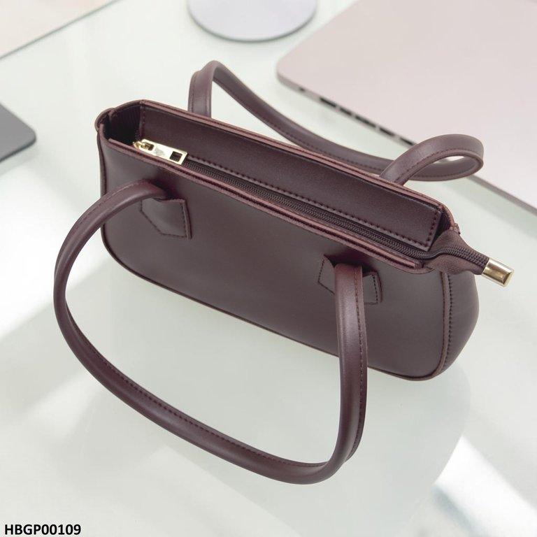 HBGP00109 Trendy Armpit Ladies Hand Bag - Dark Brown - HBGP