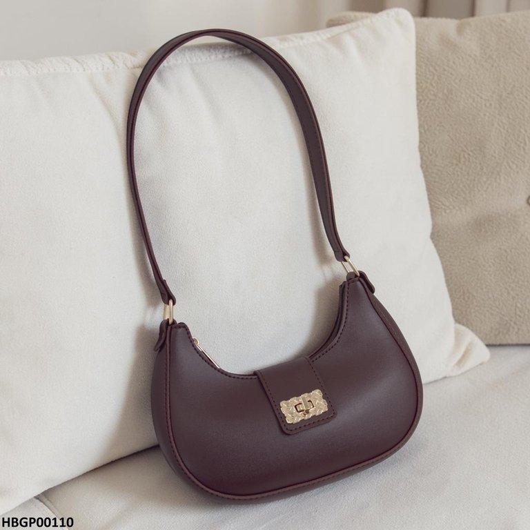 HBGP00110 Trendy Armpit Ladies Hand Bag - Dark Brown - HBGP