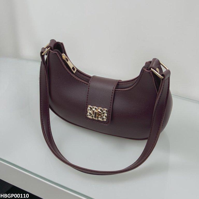 HBGP00110 Trendy Armpit Ladies Hand Bag - Dark Brown - HBGP