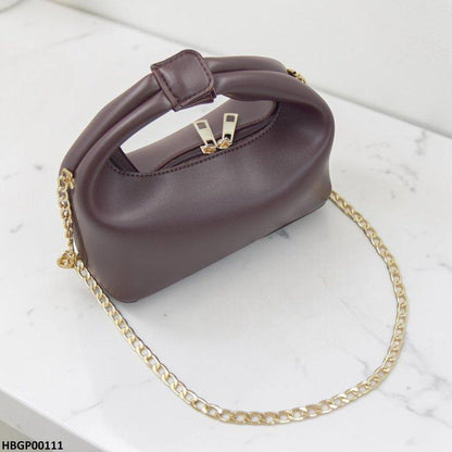 HBGP00111 Trendy Ladies Hand Bag - Dark Brown - HBGP