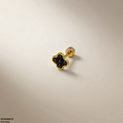 NTHH00070 XAS Clover Flower Stainless Steel Nose Pin - NTHH
