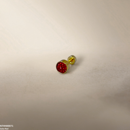 NTHH00071 XAS Round Stone Stainless Steel Nose Pin - NTHH